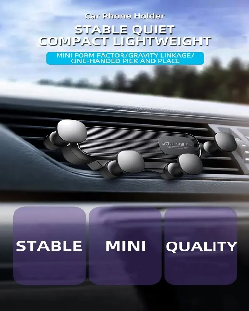 Support de téléphone pour voiture à fixation sur grille d'aération