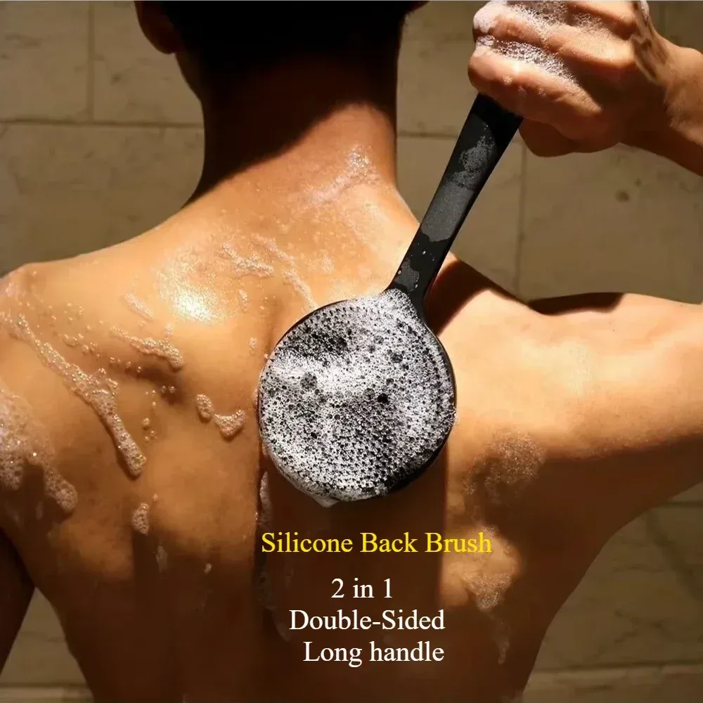 Brosse exfoliante en silicone avec poignée pour le dos et le corps 2