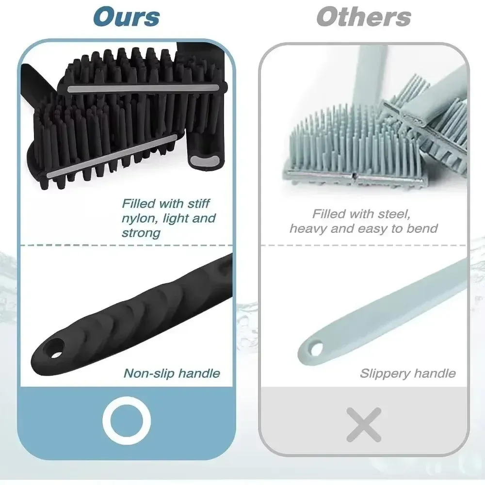 Brosse exfoliante en silicone avec poignée pour le dos et le corps 6