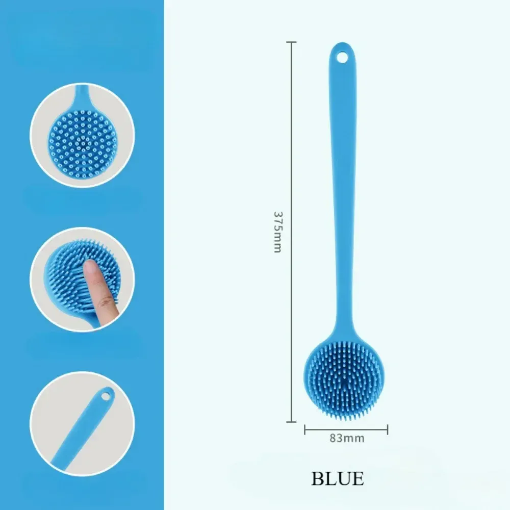 Détail de la brosse de bain en silicone