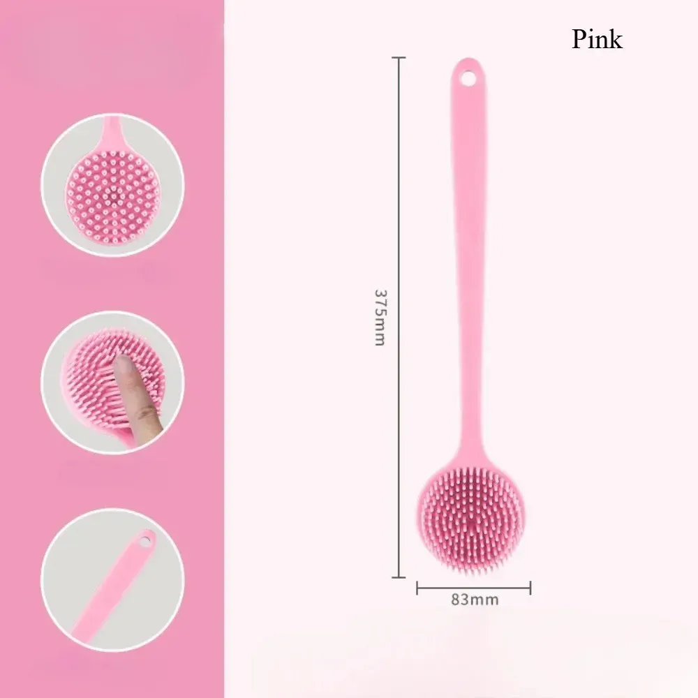 Brosse de bain en silicone avec manche long