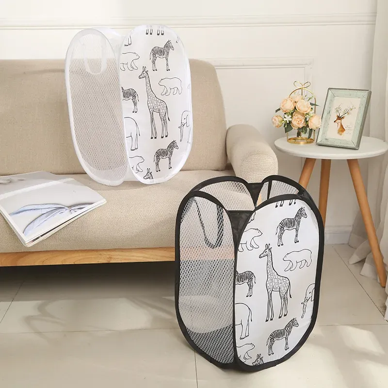 Panier à linge pliable à motif cartoon vue d'ensemble