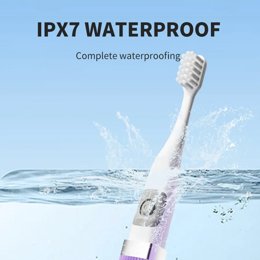 Brosse à dents électrique intelligente compacte et portable, tête ovale, nettoyage en profondeur, étanche IPX7, design moderne 2