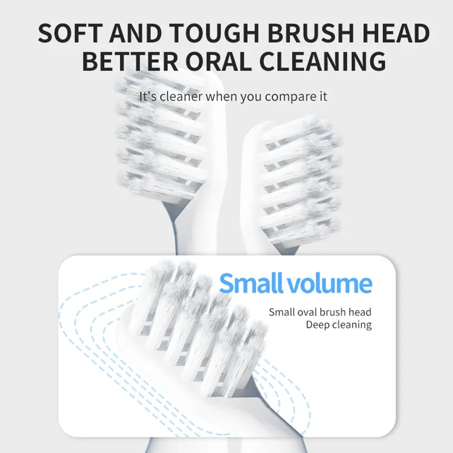 Brosse à dents électrique intelligente compacte et portable, tête ovale, nettoyage en profondeur, étanche IPX7, design moderne 5