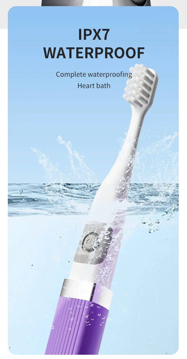 Brosse à dents électrique compacte, détail de la tête