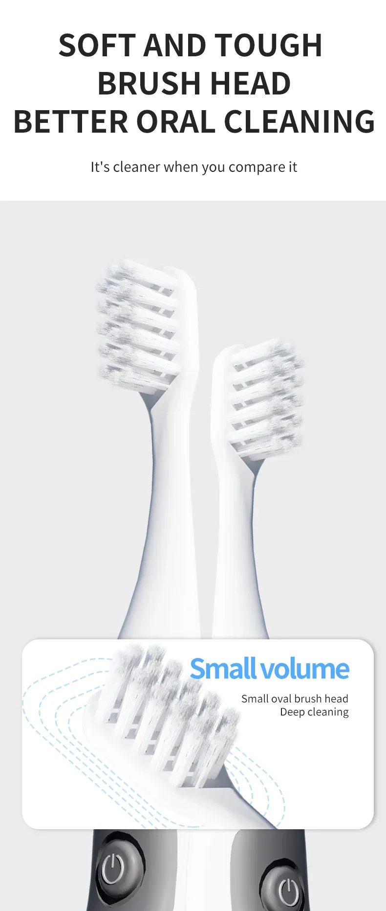 Brosse à dents électrique compacte, utilisation quotidienne