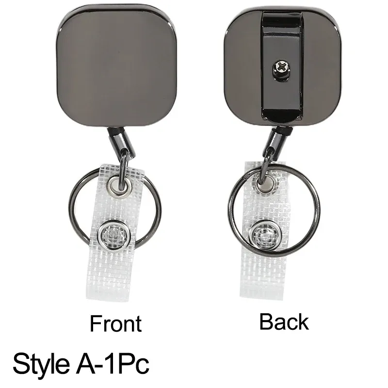 Porte-clés à enrouleur en métal pour carte, clip rétractable, lanière d'identification, porte-badge 9