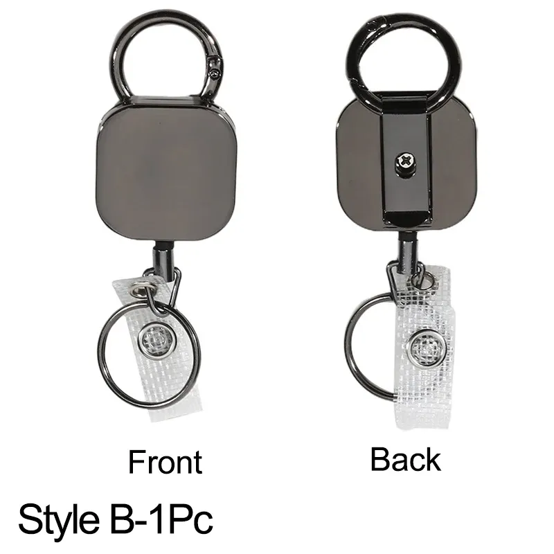 Porte-clés à enrouleur en métal pour carte, clip rétractable, lanière d'identification, porte-badge 10