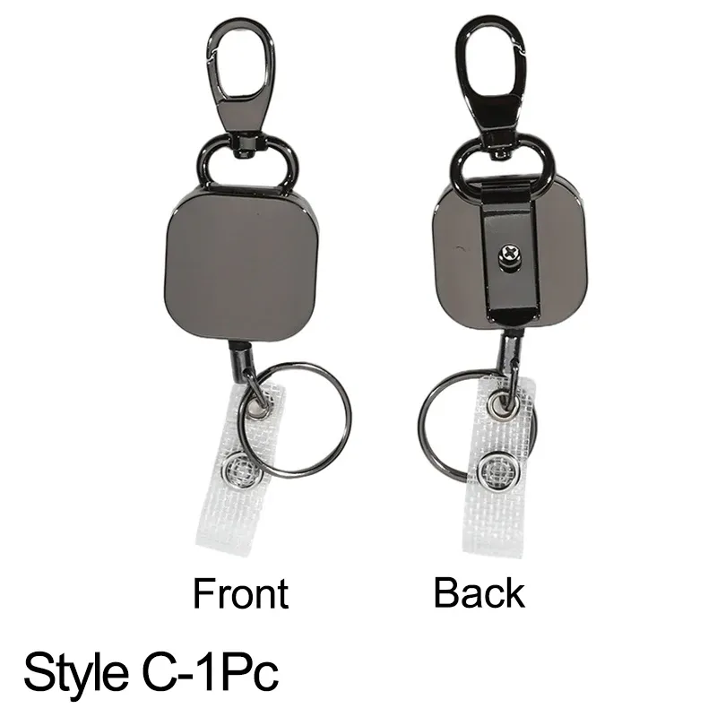 Porte-clés à enrouleur en métal pour carte, clip rétractable, lanière d'identification, porte-badge 11