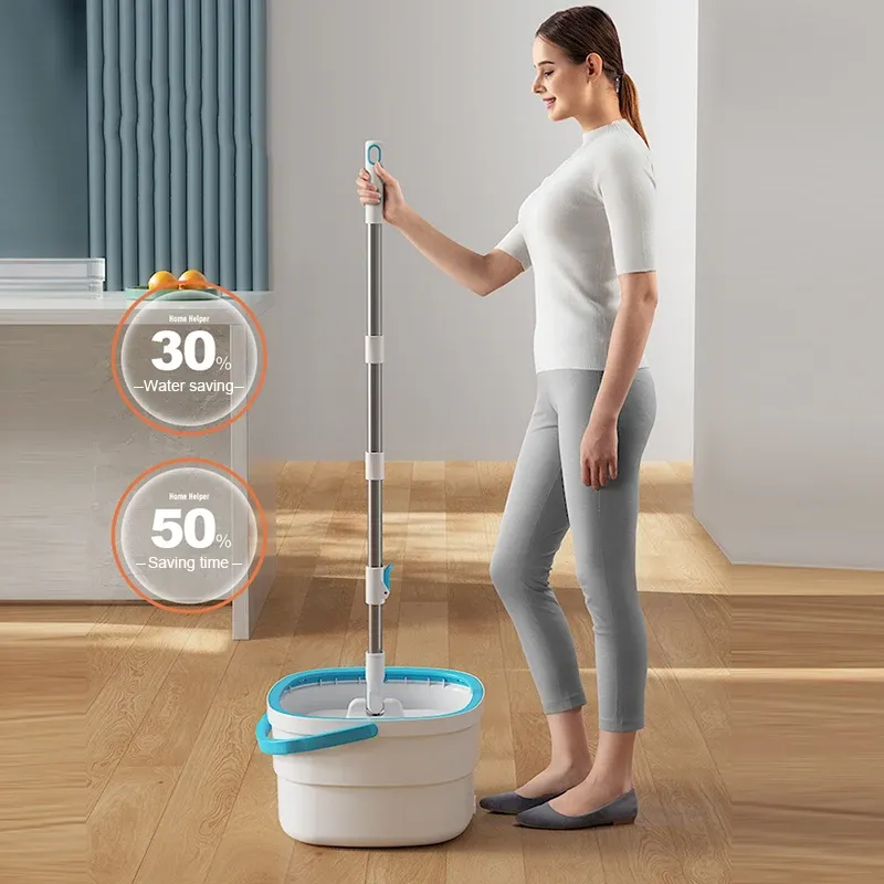 Balai serpillère rotatif à essorage facile pour le nettoyage des sols 2