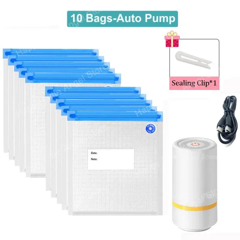 Sacs de conservation sous vide réutilisables, compatibles micro-ondes 13