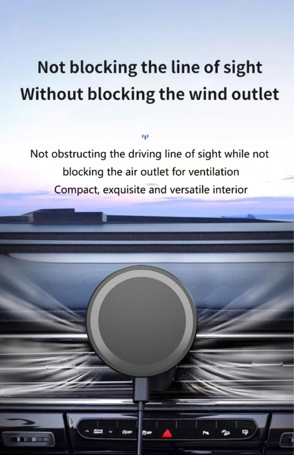Fixation magnétique du téléphone sur le support de voiture