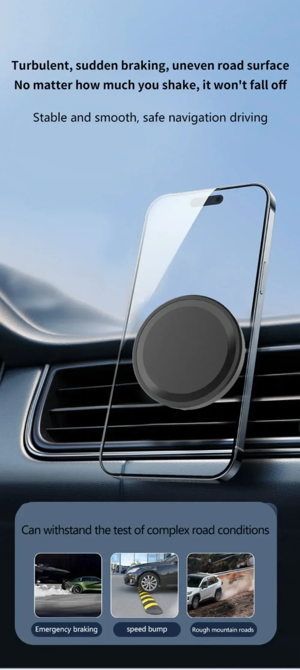 Support magnétique de voiture dans l'habitacle