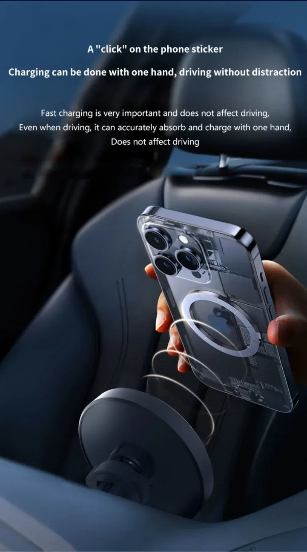 Support de téléphone pour voiture avec chargeur intégré