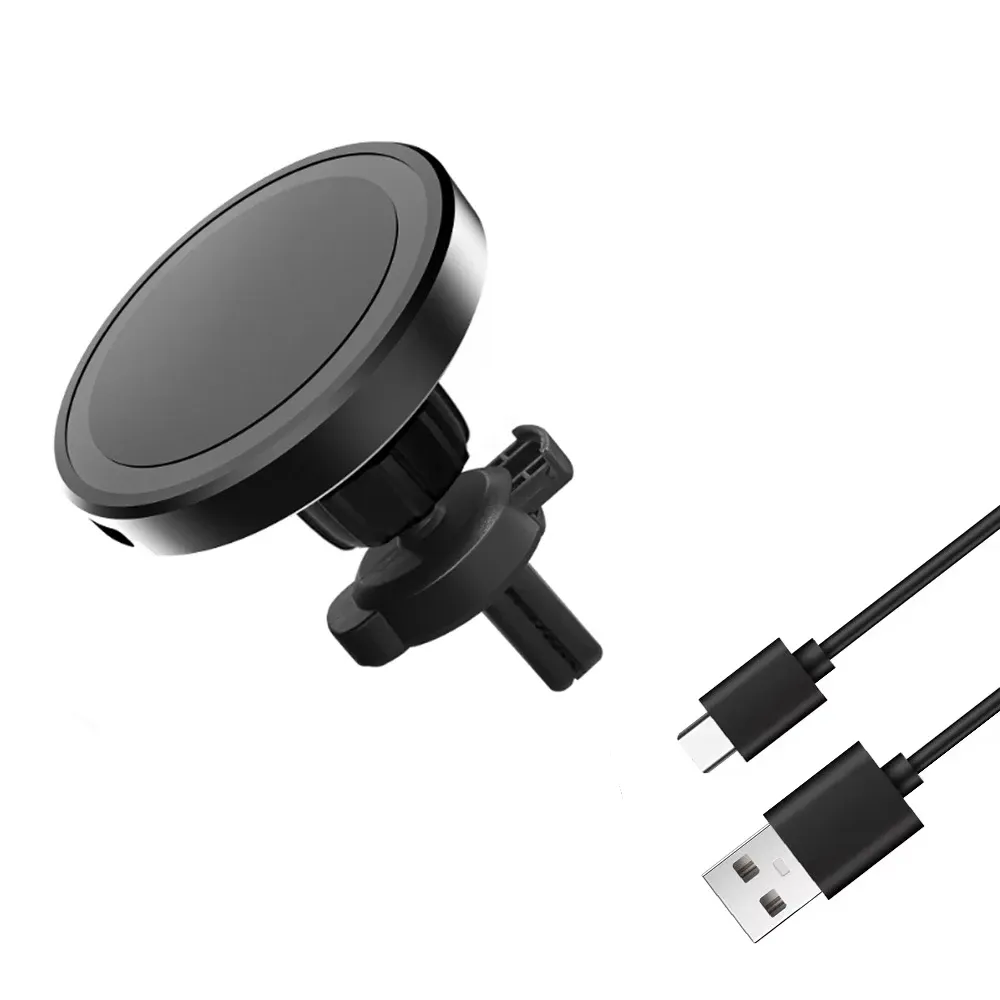 Support de téléphone magnétique pour grille d'aération de voiture, support de chargeur sans fil compatible MagSafe pour iPhone 16, 15, 14, 13 et 12 Pro Max, station de charge rapide pour téléphone portable 8