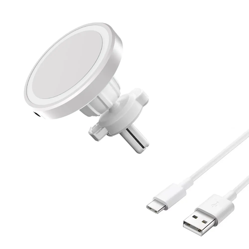 Support de téléphone magnétique pour grille d'aération de voiture, support de chargeur sans fil compatible MagSafe pour iPhone 16, 15, 14, 13 et 12 Pro Max, station de charge rapide pour téléphone portable 7