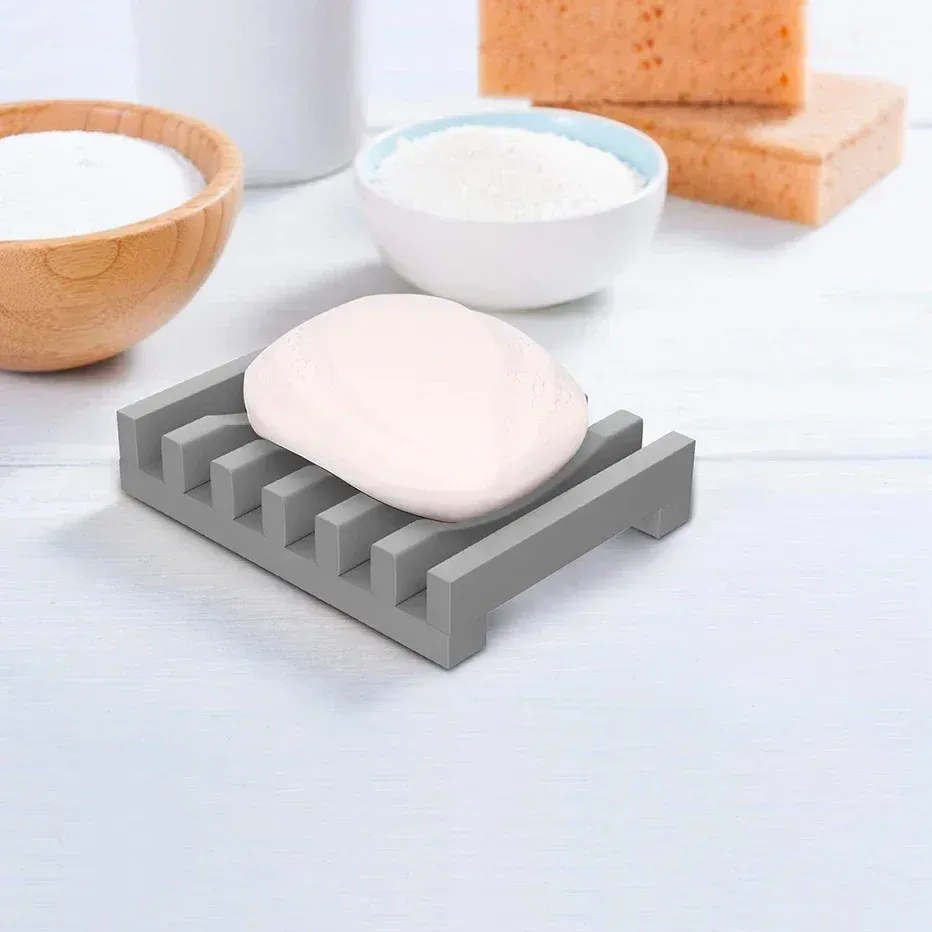 Porte-savon en silicone souple à design creux, support à savon, baignoire, cuisine, égouttoir, porte-éponges, distributeur d'évier 3
