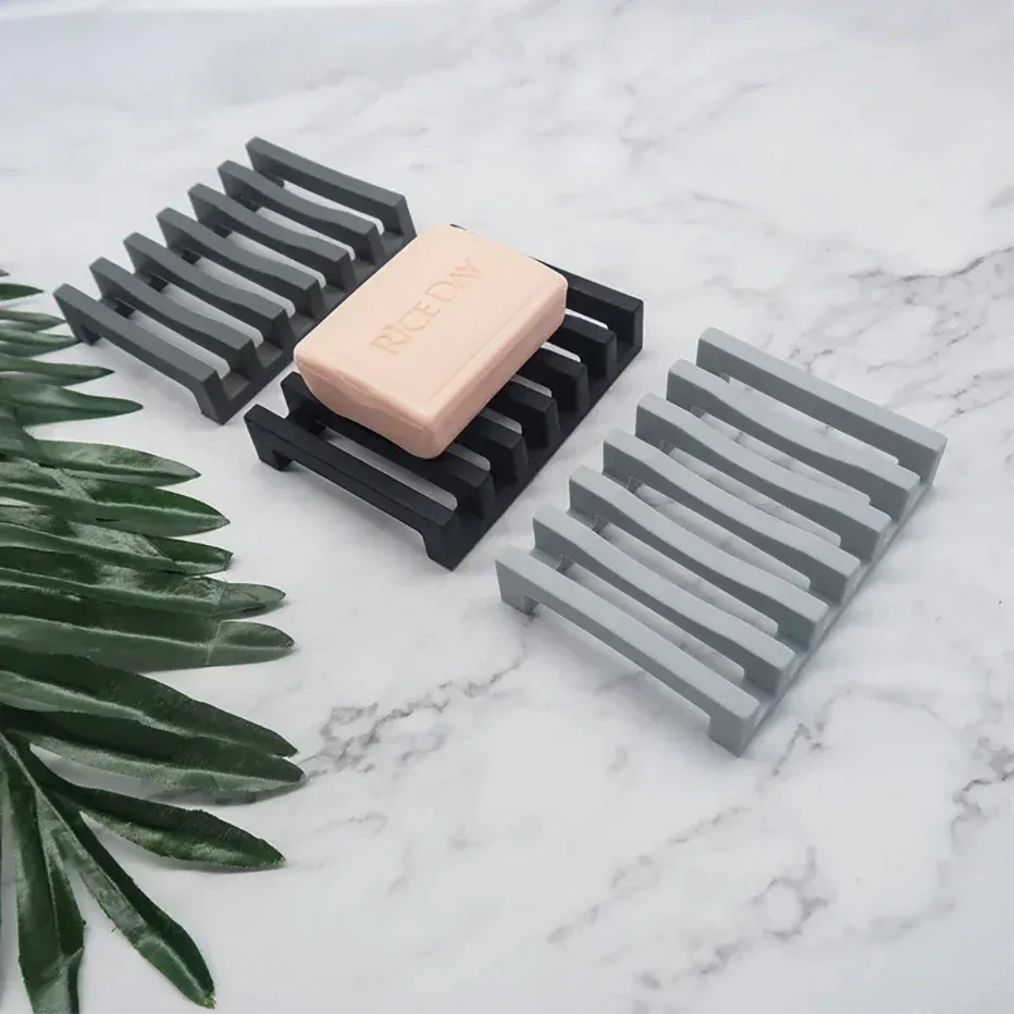 Détail du design du porte-savon en silicone