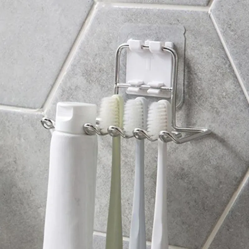 Détail du design du porte-brosse en acier inoxydable