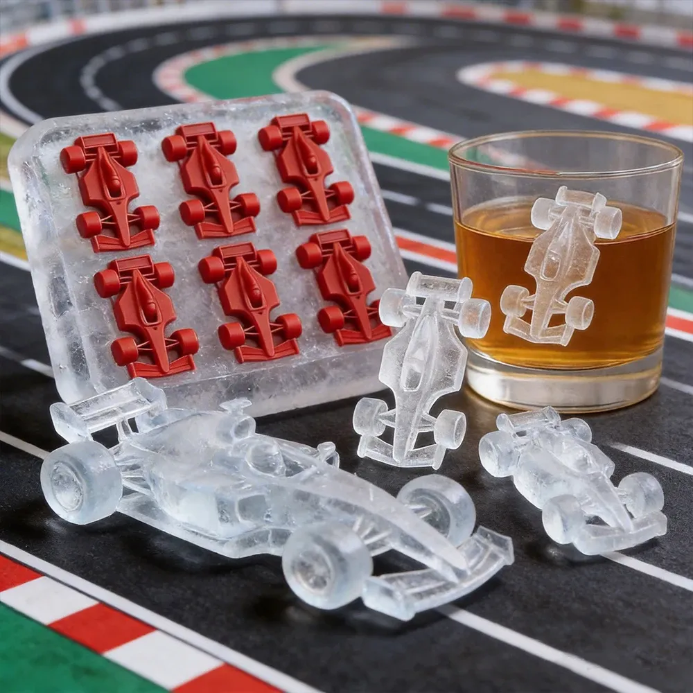 Moule à glaçons en silicone 3D forme de voiture de course F1, 6 cavités 5