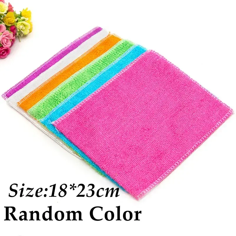 Chiffon de vaisselle en microfibre et fibre de bambou, réutilisable, lavable, anti-graisse, 18 x 23 cm, lot de 1, 5 ou 10 pièces 2
