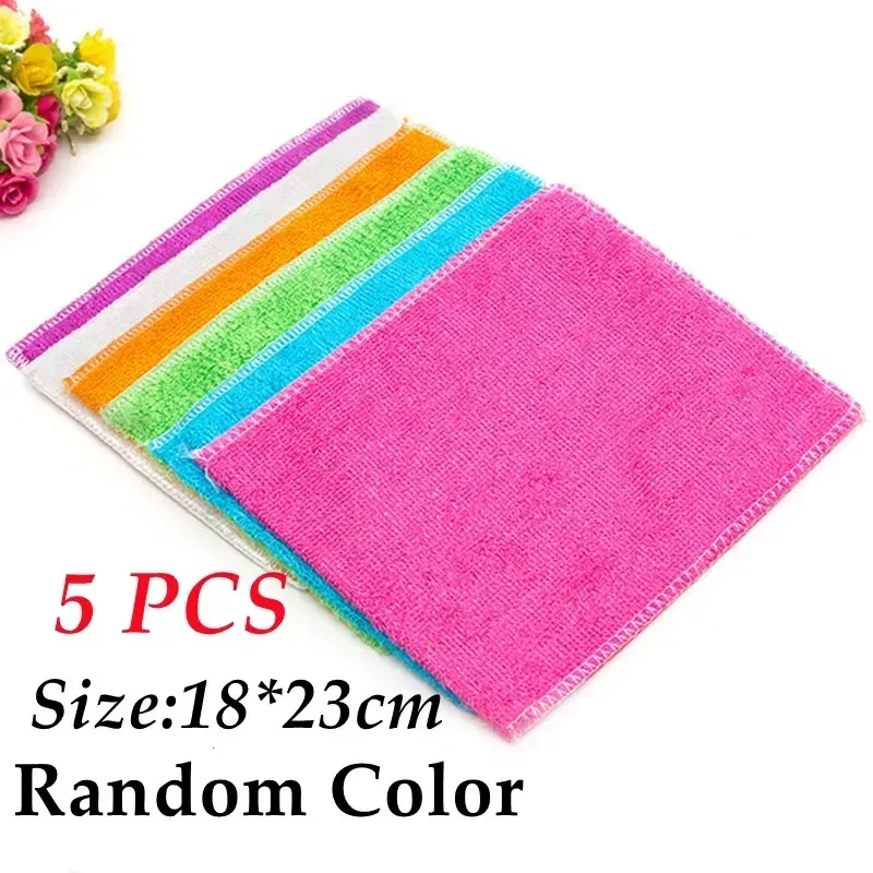 Chiffon de vaisselle en microfibre et fibre de bambou, réutilisable, lavable, anti-graisse, 18 x 23 cm, lot de 1, 5 ou 10 pièces 8