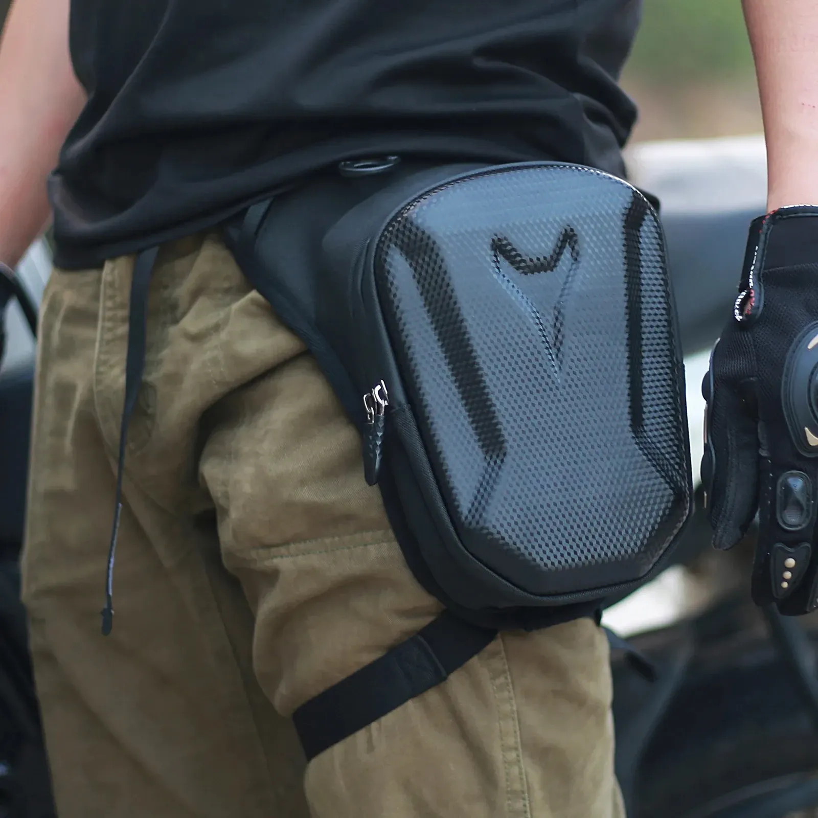 Sac de jambe moto, détails