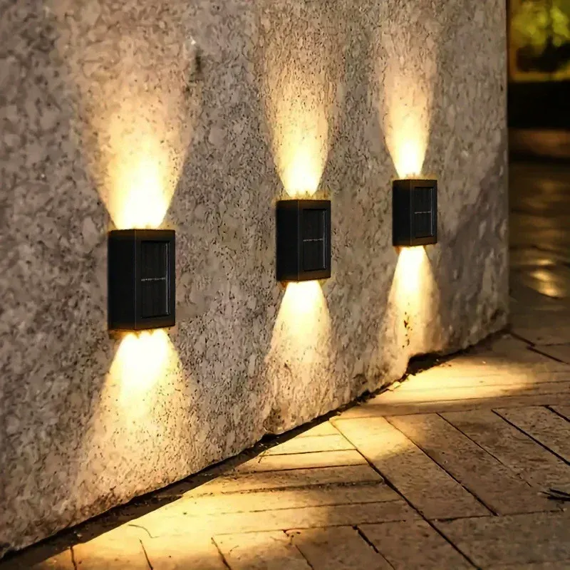 Lampes solaires d'extérieur étanches pour mur, haut et bas, lot de 1 à 6 pièces, idéales pour jardin, allée, balcon, cour, escaliers et clôture 2