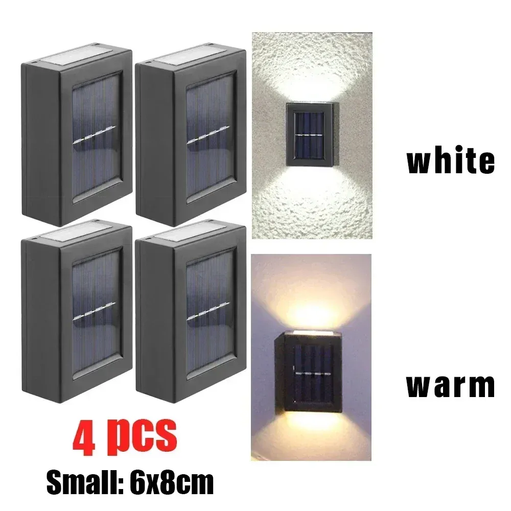 Lampes solaires d'extérieur étanches pour mur, haut et bas, lot de 1 à 6 pièces, idéales pour jardin, allée, balcon, cour, escaliers et clôture 8