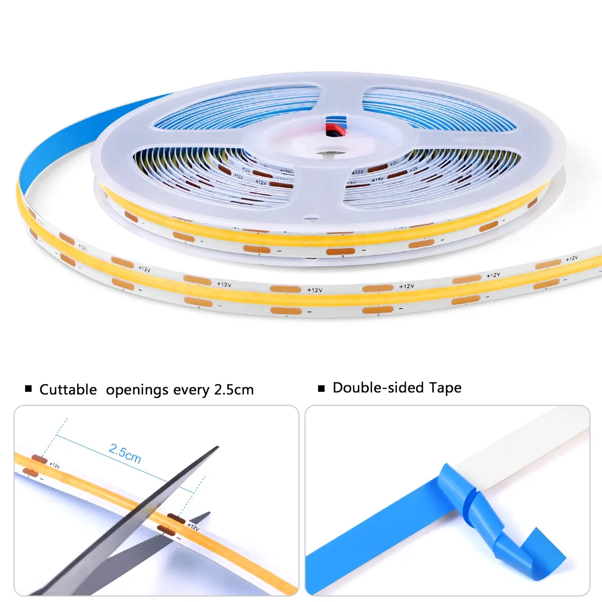 Bande lumineuse LED COB avec capteur de mouvement pour sous-armoire, cuisine et bibliothèque, gradateur tactile, lot de 1 à 6 pièces 3