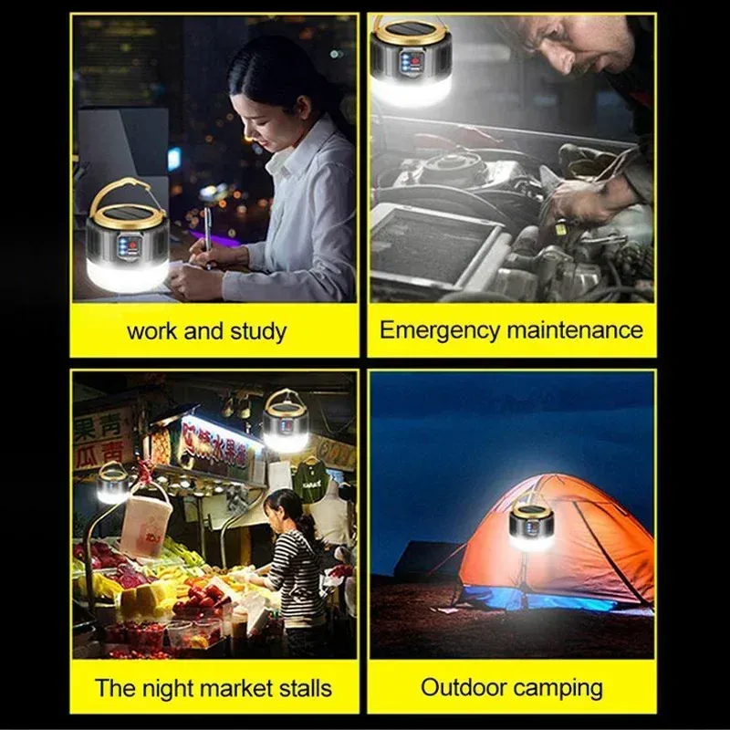 Lanterne de camping LED portable rechargeable avec batterie externe, étanche 5