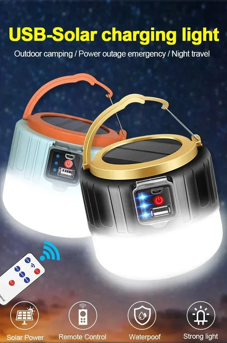 Lanterne solaire LED suspendue dans une tente
