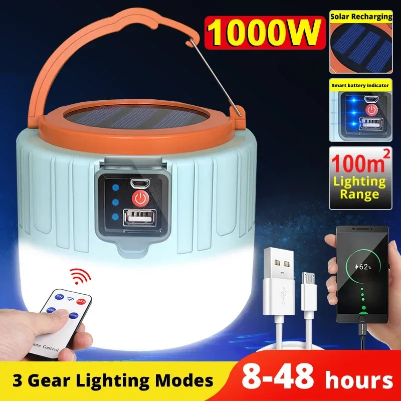 Lanterne de camping LED portable rechargeable avec batterie externe, étanche 10