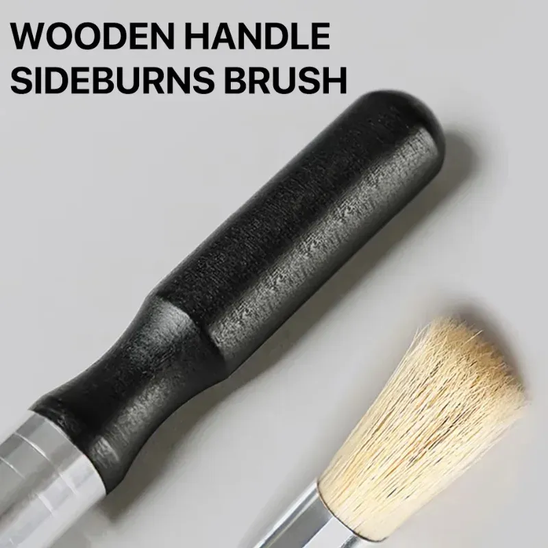 Brosse de nettoyage pour moulin à café à poils naturels et manche en bois, outil de barista 4