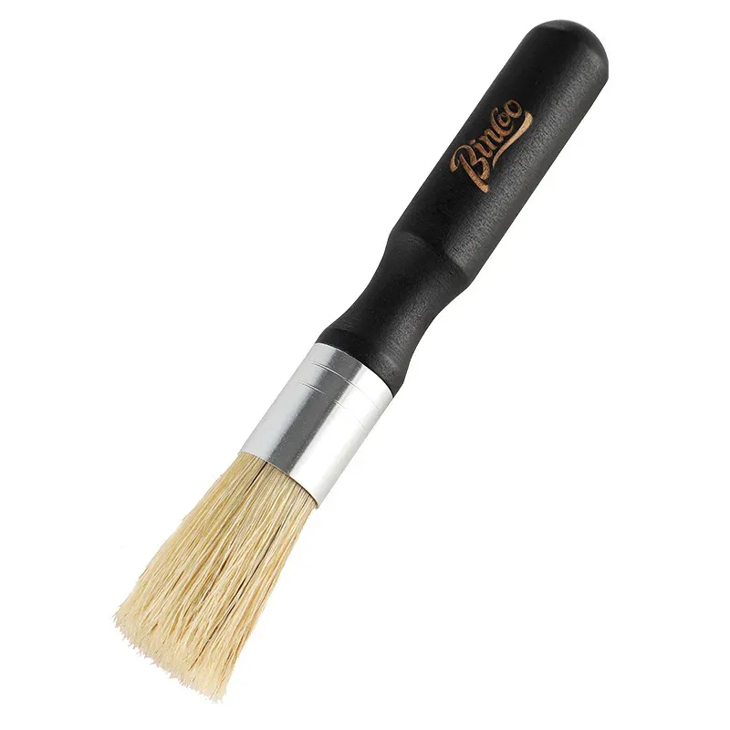 Brosse de nettoyage pour moulin à café à poils naturels et manche en bois, outil de barista 7