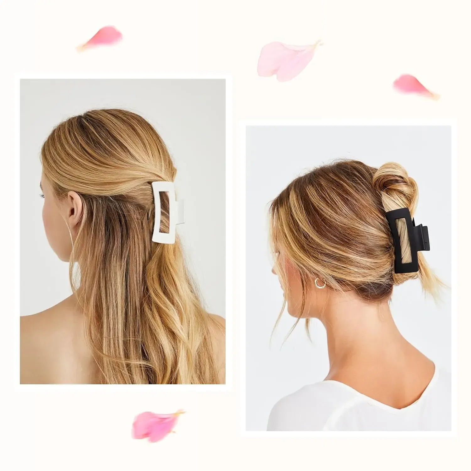 Pinces à cheveux carrées, mise en situation
