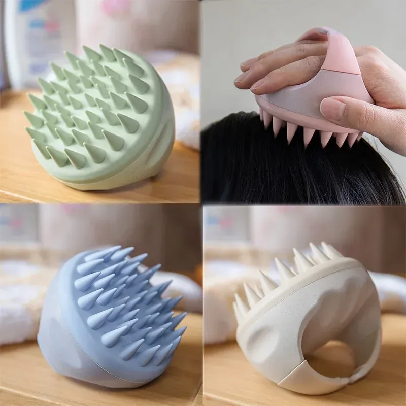 Brosse de massage pour cuir chevelu en paille de blé