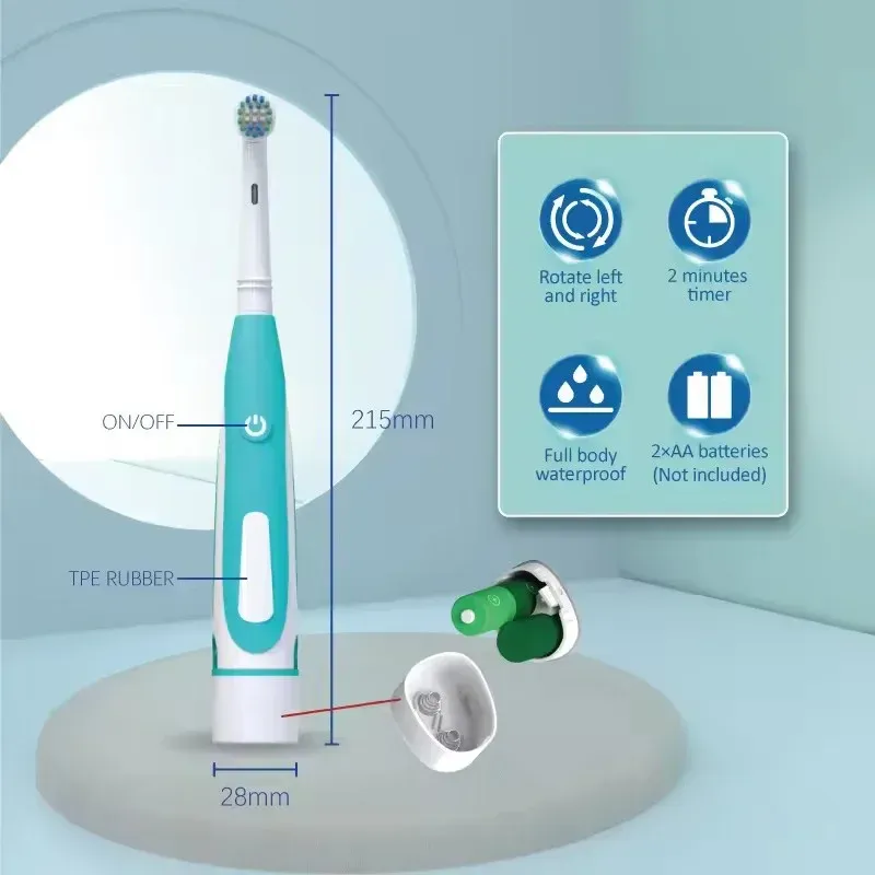 Brosse à dents électrique sonique à tête arrondie 3D, têtes à poils souples, soins des gencives et blanchiment des dents 3