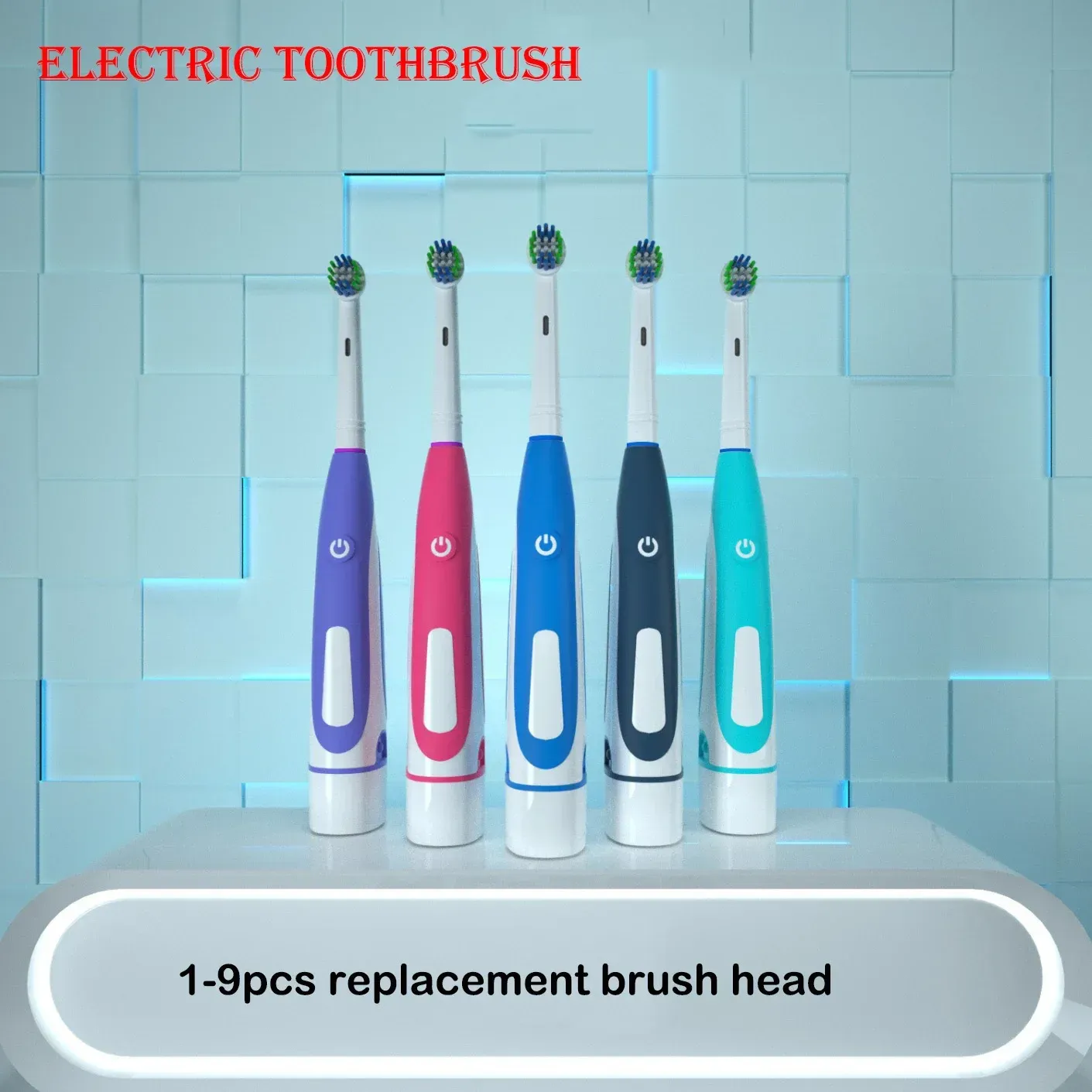 Brosse à dents électrique sonique à tête arrondie 3D, têtes à poils souples, soins des gencives et blanchiment des dents 5