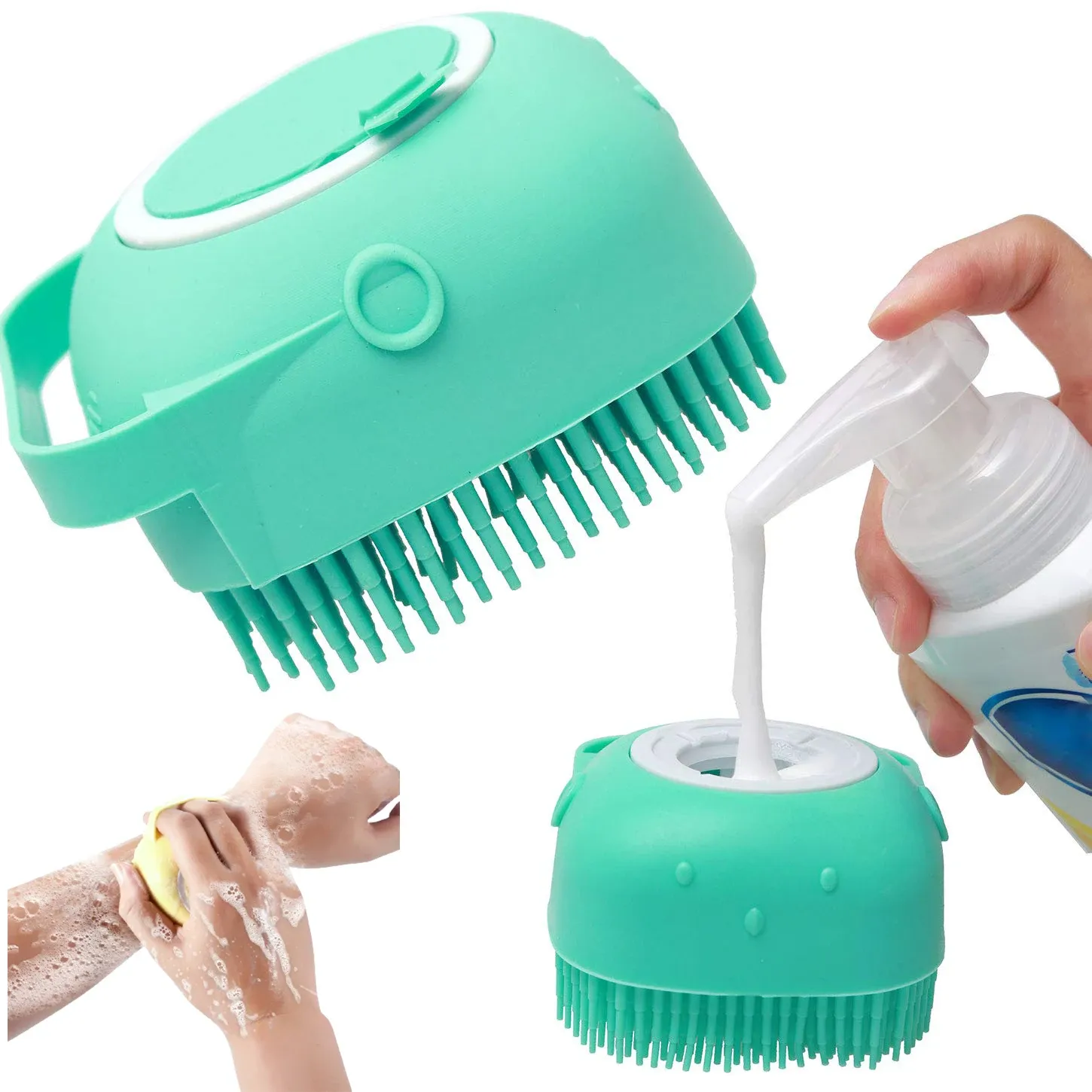 Brosse de bain en silicone pour shampoing et massage, pour bébés et enfants
