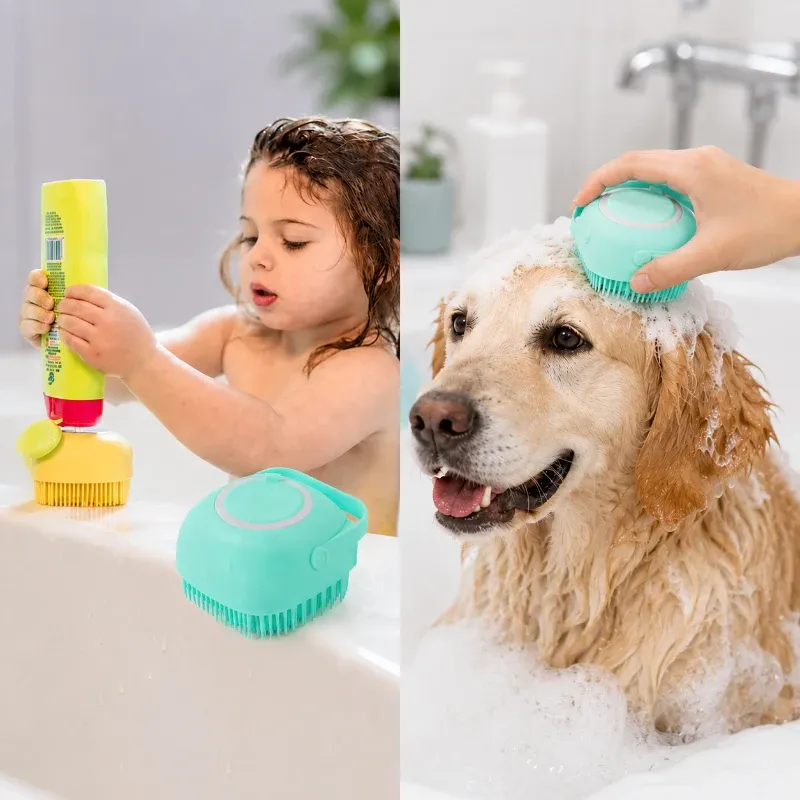 Brosse de bain en silicone pour shampoing et massage, pour bébés et enfants 6