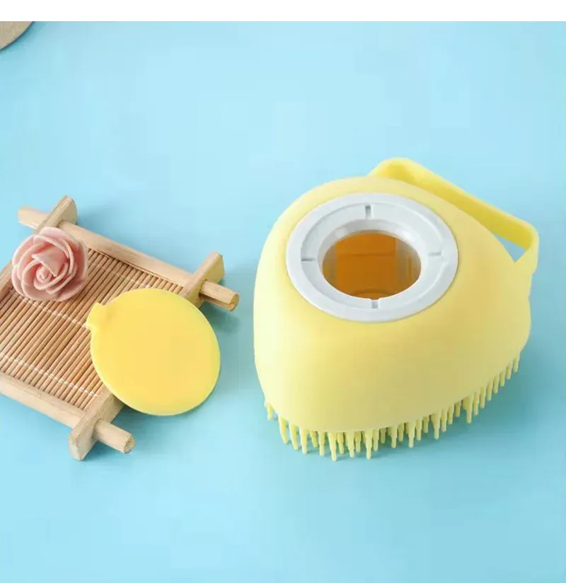 Brosse de bain en silicone, détail des textures