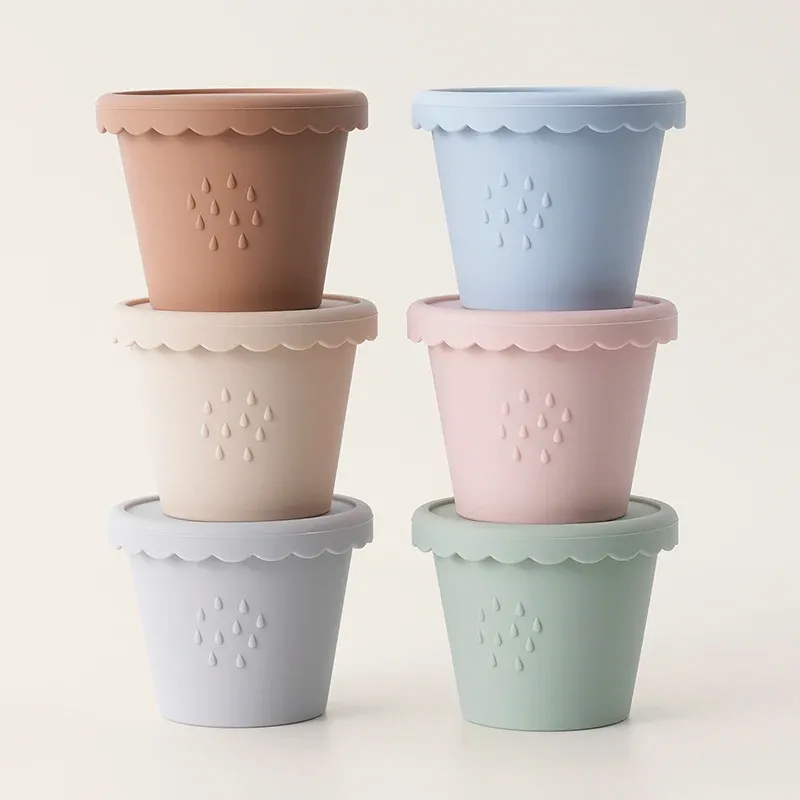 Ensemble de trois conteneurs de stockage pour bébé en silicone
