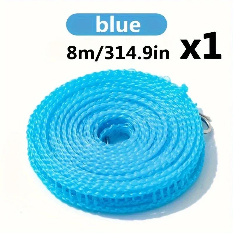 Corde à linge portable de 314,9 pouces pour l'automne et l'hiver, corde d'extérieur coupe-vent sans perçage, corde à linge de camping antidérapante améliorée (1 pièce) 7