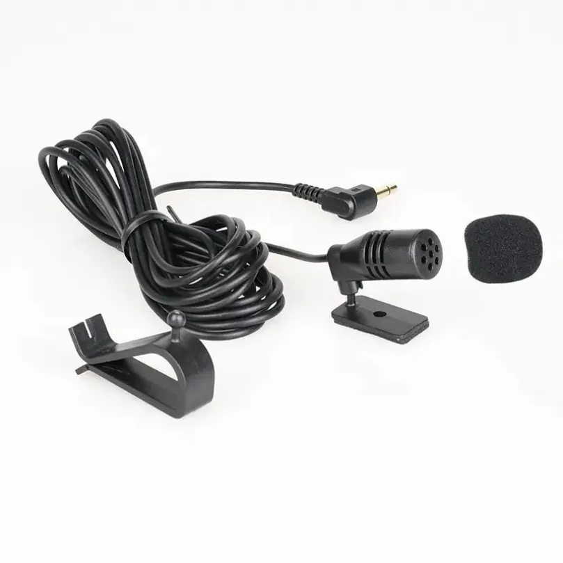 Microphone audio pour voiture, connecteur jack 3,5 mm à pince, mini microphone externe filaire stéréo pour autoradio DVD 5