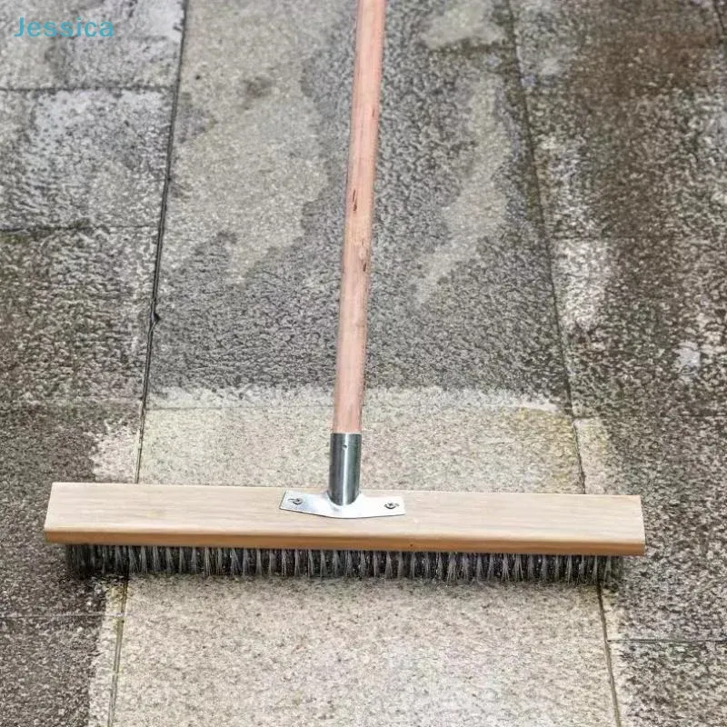 Ensemble de brosses métalliques en acier inoxydable avec manche en bois (lot de 3) pour nettoyer grilles, établis et surfaces 3