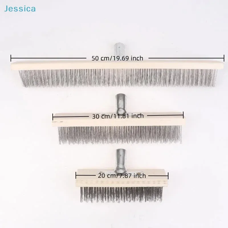 Ensemble de brosses métalliques en acier inoxydable avec manche en bois (lot de 3) pour nettoyer grilles, établis et surfaces 6