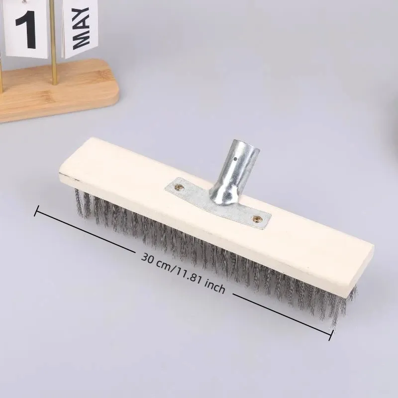 Ensemble de brosses métalliques en acier inoxydable avec manche en bois (lot de 3) pour nettoyer grilles, établis et surfaces 7