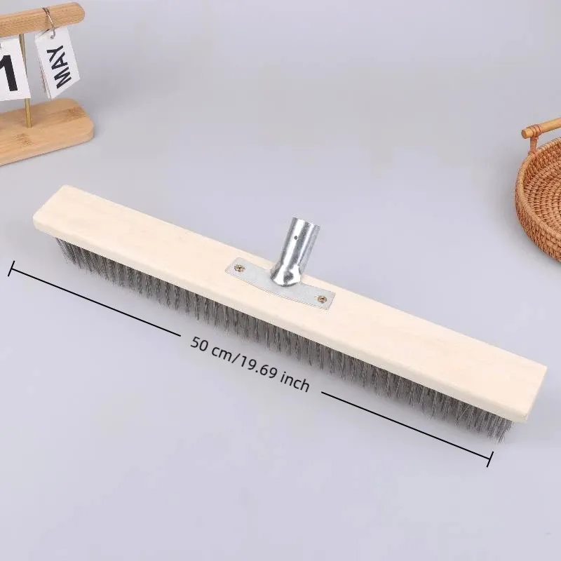 Ensemble de brosses métalliques en acier inoxydable avec manche en bois (lot de 3) pour nettoyer grilles, établis et surfaces 8