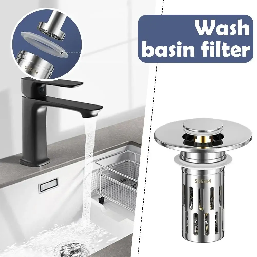 Bouchon de vidange pop-up chromé pour lavabo